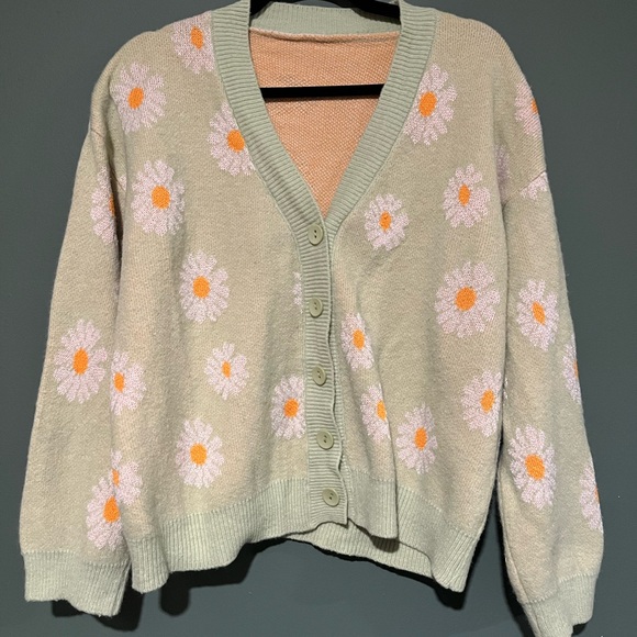 Floral Knit Cardigan Sweater - Picture 1 of 2